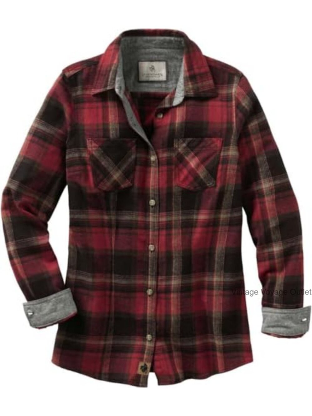 Women's Flannel Long Sleeve 100% Cotton Button Up Shirt
